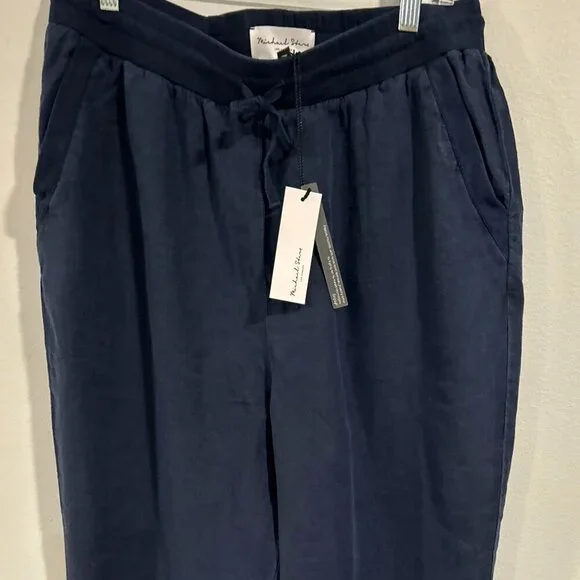 Michael Stars Nolan Pull on Linen Pant Size L - Picture 2 of 8